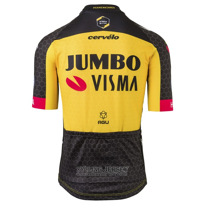 2021 Cycling Jersey Jumbo Visma Yellow Short Sleeve And Bib Short